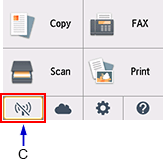 HJEM-skjermbildet: Velg Nettverksstatus
